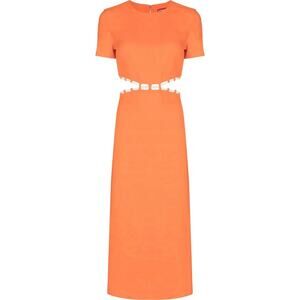 STAUD Orange Cutout Midi Dress